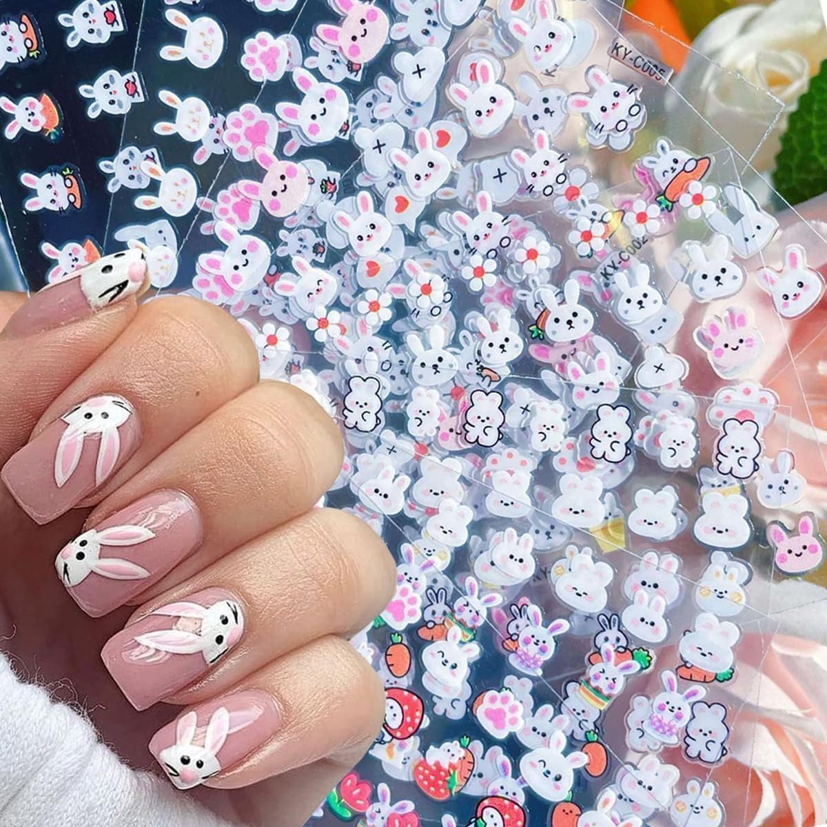 SnelShoppen - 3D Nagel Stickers Set - 90 Vellen Zelfklevende Nagelstickers met Bloemen en Hartvorm - Gouden Nagelstickers voor DIY Nageldesign, Manicu