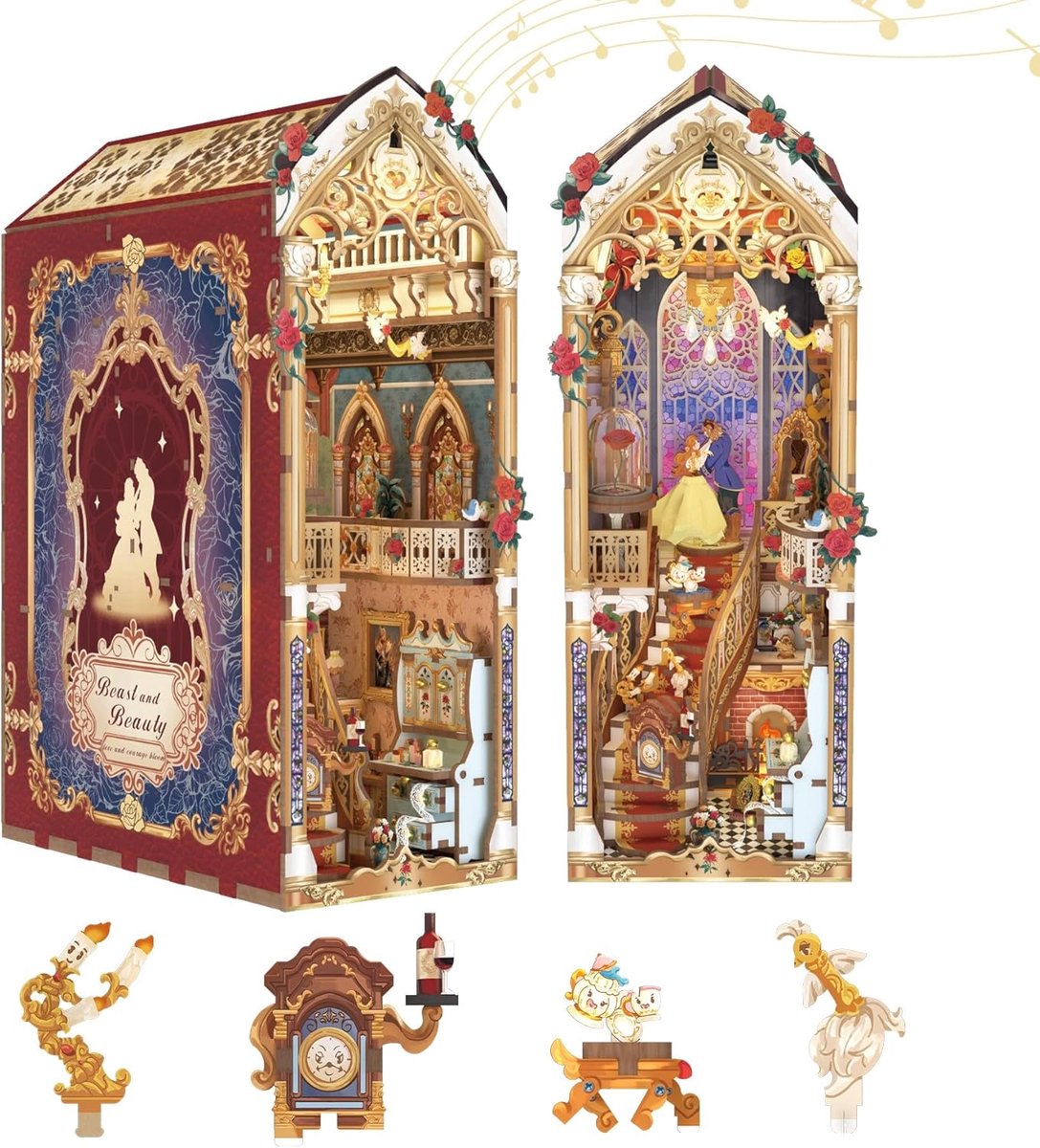 SnelShoppen - 3D Houten Puzzel Boek Nook Kit voor Volwassenen, Miniatuurhuis met Verlichting, Perfecte Cadeau voor Fans van Sprookjes en Decoratie