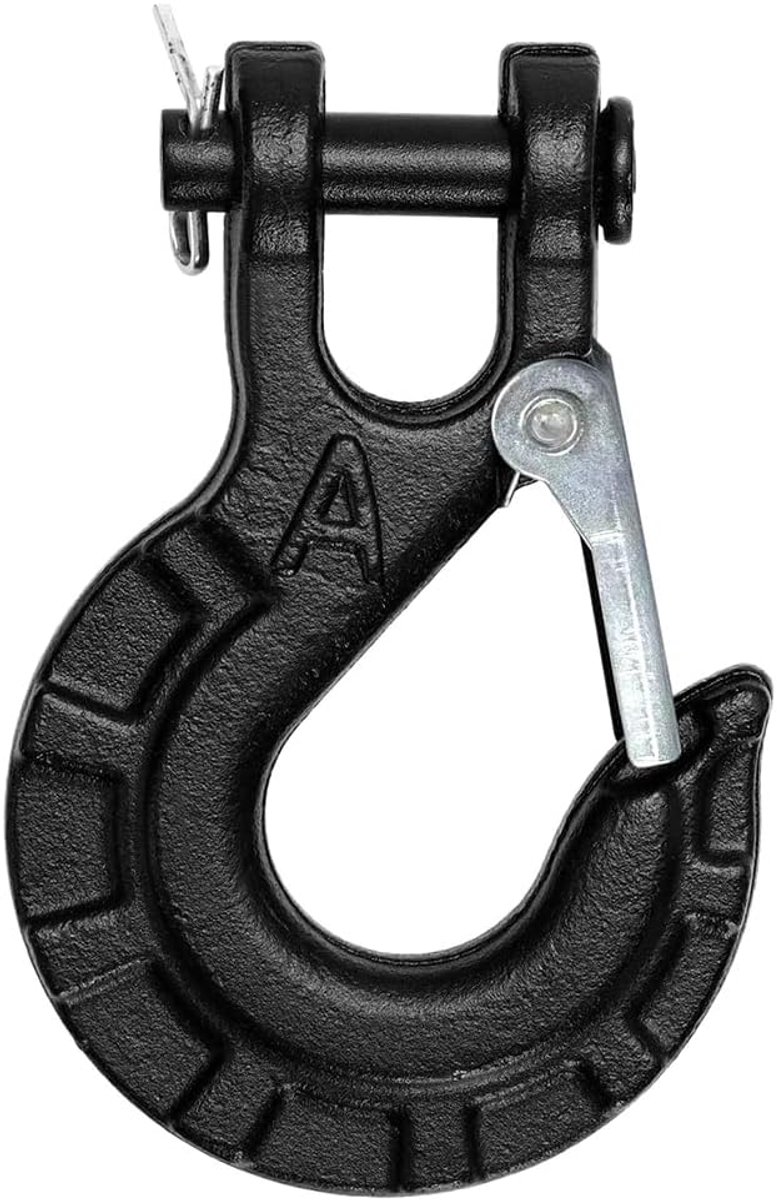 SnelShoppen - Lifting Hooks, Cranks Gravity Rigging Alloy Steel Eye Hooks met Veiligheidsvergrendeling, 11T Capaciteit, Ronde Haken, 5/16 Duim, Ideaal