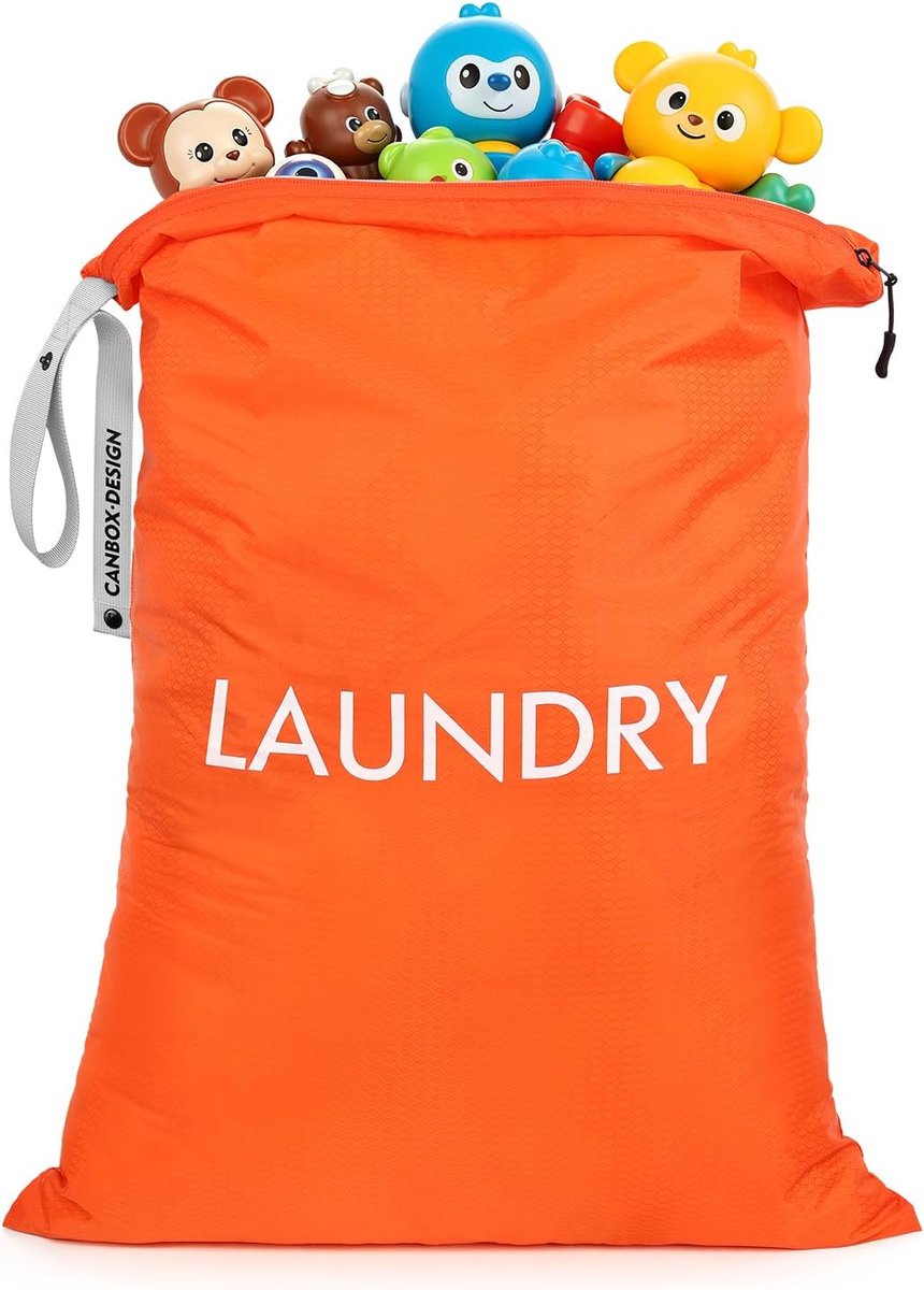 SnelShoppen - Grote Waszak, Waterdichte Nylon Tas met Rits, Herbruikbaar, Ideaal voor Reizen, Kamperen, Studenten, 70 x 50 cm