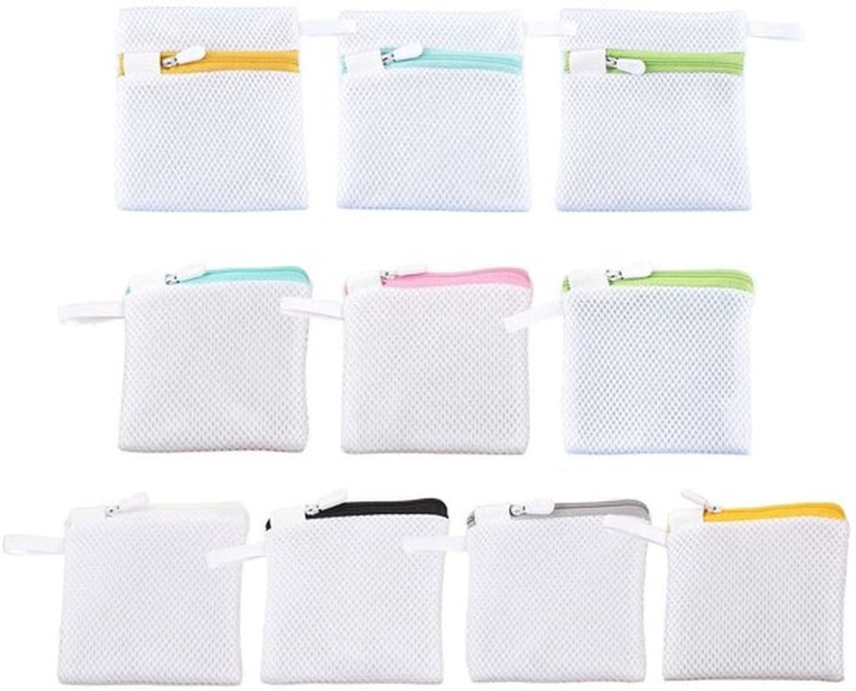 Waszak Mini - 10-delige Set - Ondergoed/Sokken - Polyester - Ademend/Lichtgewicht - Veelkleurig Ontwerp - Wasnet