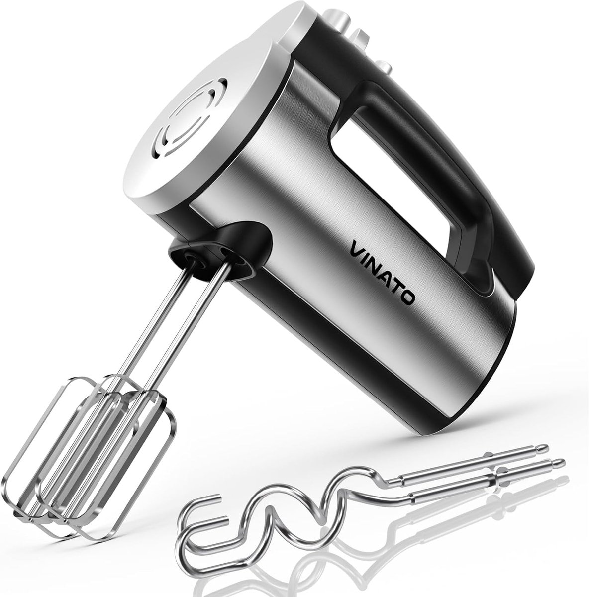 SnelShoppen - Handmixer 300 Watt - Elektrische Mixer met 5 Snelheden, RVS Garde en Kneedhaken - Perfect voor Eieren, Deeg en Taart - Keuken Mixer
