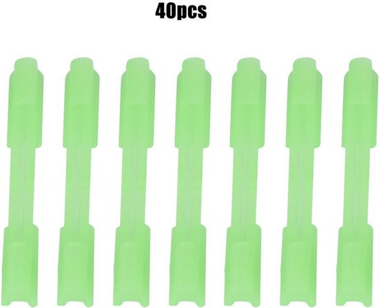 Dailygoods- Hengel Clips 40 Stuks - ABS Kunststof - Lichtgewicht - Draagbaar - Voor Nachtvissen - Geschikt voor Staafdiameters 1,5/2/2,5 mm - Vishulpmiddelen van Dailygoods — afbeelding 2