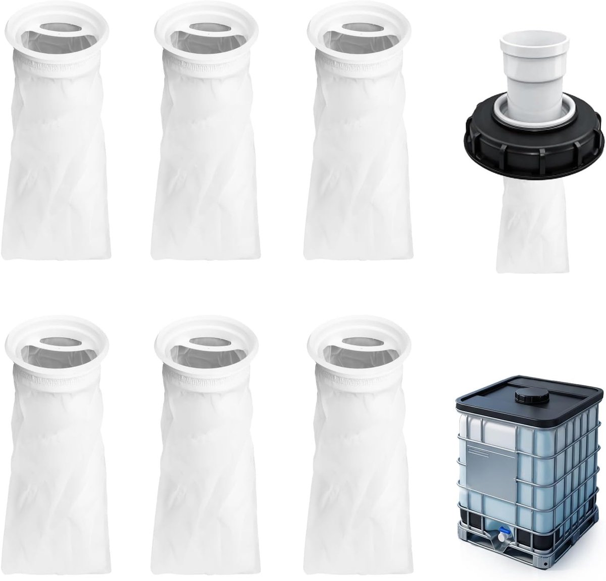SnelShoppen - IBC-filter Nylon Vervangingsfilter voor IBC-tanks, Fijne Filtratie Regenwatertank, Duurzaam en Robuust, Geschikt voor Tuin en Wateropsla