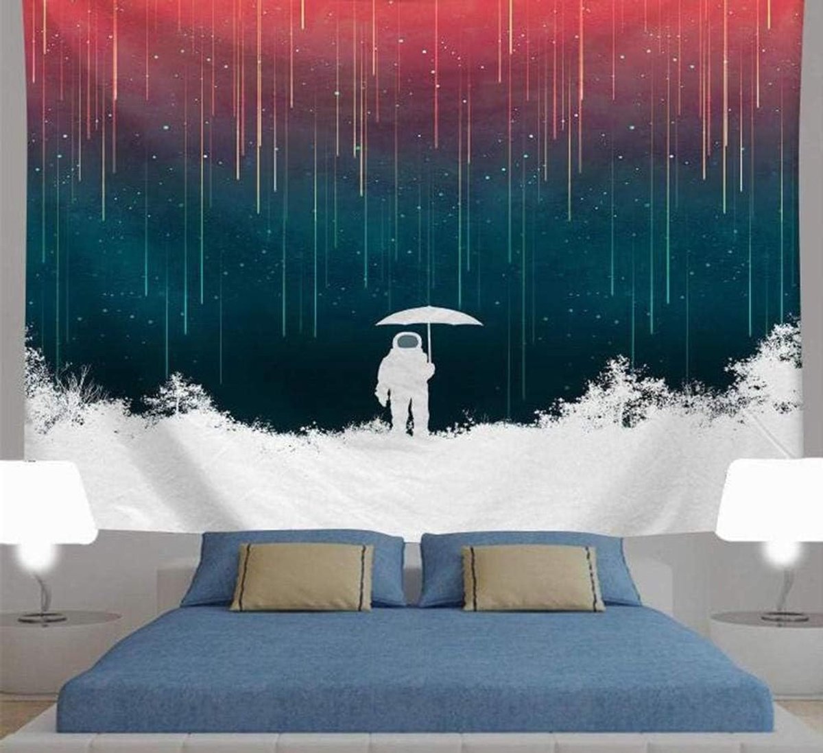 SnelShoppen - Tapestry Muurdecoratie Astronaut Minimalistisch 100% Polyester Kleurvast Wandtapijt voor Ins Ruimte Kamer Decoratie