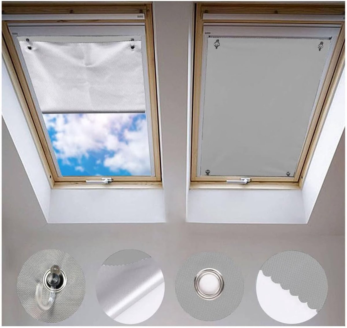 SnelShoppen - Rolgordijn voor Dakraam - Thermische Zonnescherming met Zilveren Coating - Blackout Rolgordijn voor VELUX GGU GGL GPU GPL GHL GTU GTL GX