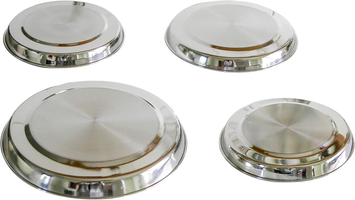 SnelShoppen - 4 x RVS Cooker Cover Plates - Stainless Steel Kookplaat Deksel voor Keuken, Bescherming tegen Vuil, Ideaal voor Feesten en Dagelijks Geb