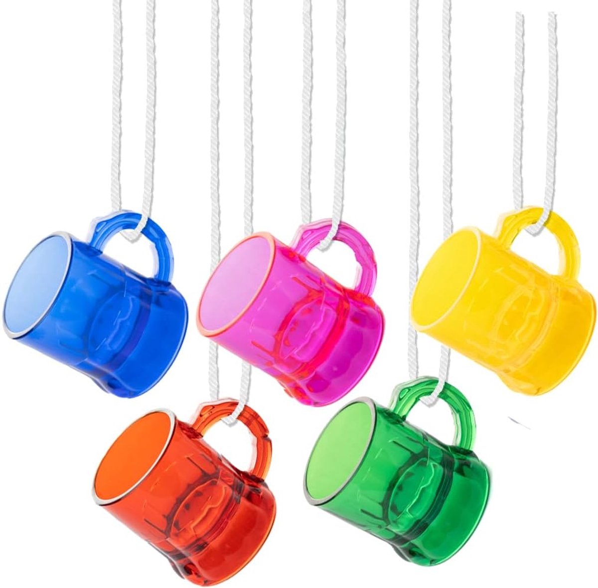 SnelShoppen - Set van 20 Kleurige Shotglazen met Handvat voor Feesten, Aperitief, Desserts, Liqueurs, Perfect voor Verjaardagen en Bruiloften