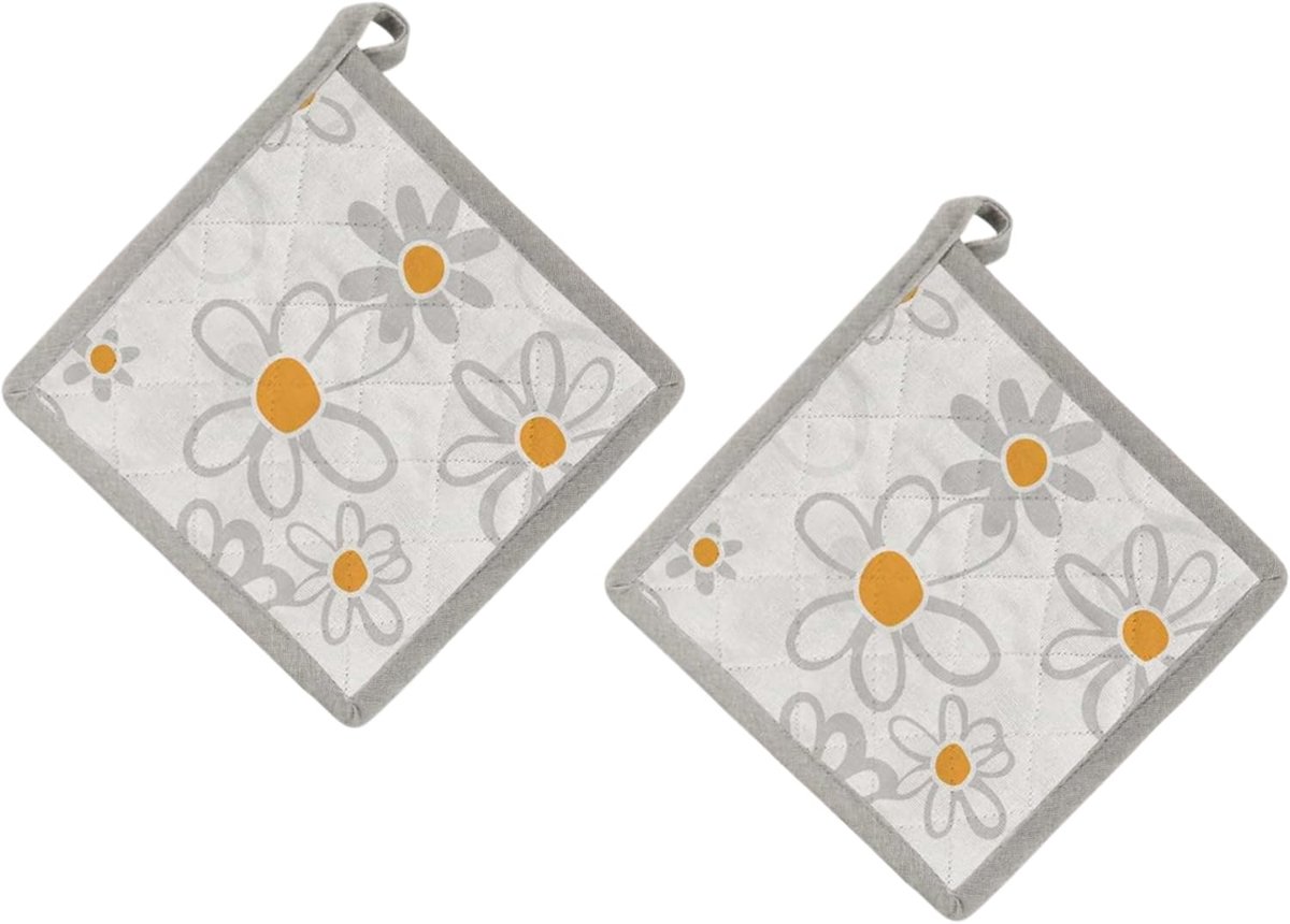 SnelShoppen - Set van 2 Katoenen Pothouders 20x20 cm - Warmtebestendige Keuken en Oven Pot Holders - Wasbaar en Zacht - Ideaal voor Pannen en Bakplate