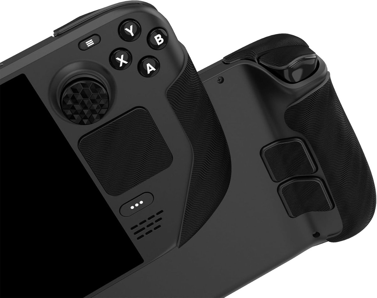 SnelShoppen - Grip Skins voor Steam Deck LCD/OLED, Textured Soft Rubber Handgrepen, Beschermende Stickers voor Trackpads en Achterknop, Thumb Grip Cap