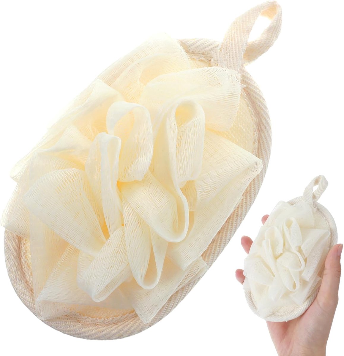 SnelShoppen - Luffa Spons Natural voor Lichaam en Gezicht - Herbruikbare Loofah Scrub voor Mannen en Vrouwen - Milieuvriendelijk en Biologisch Afbreek