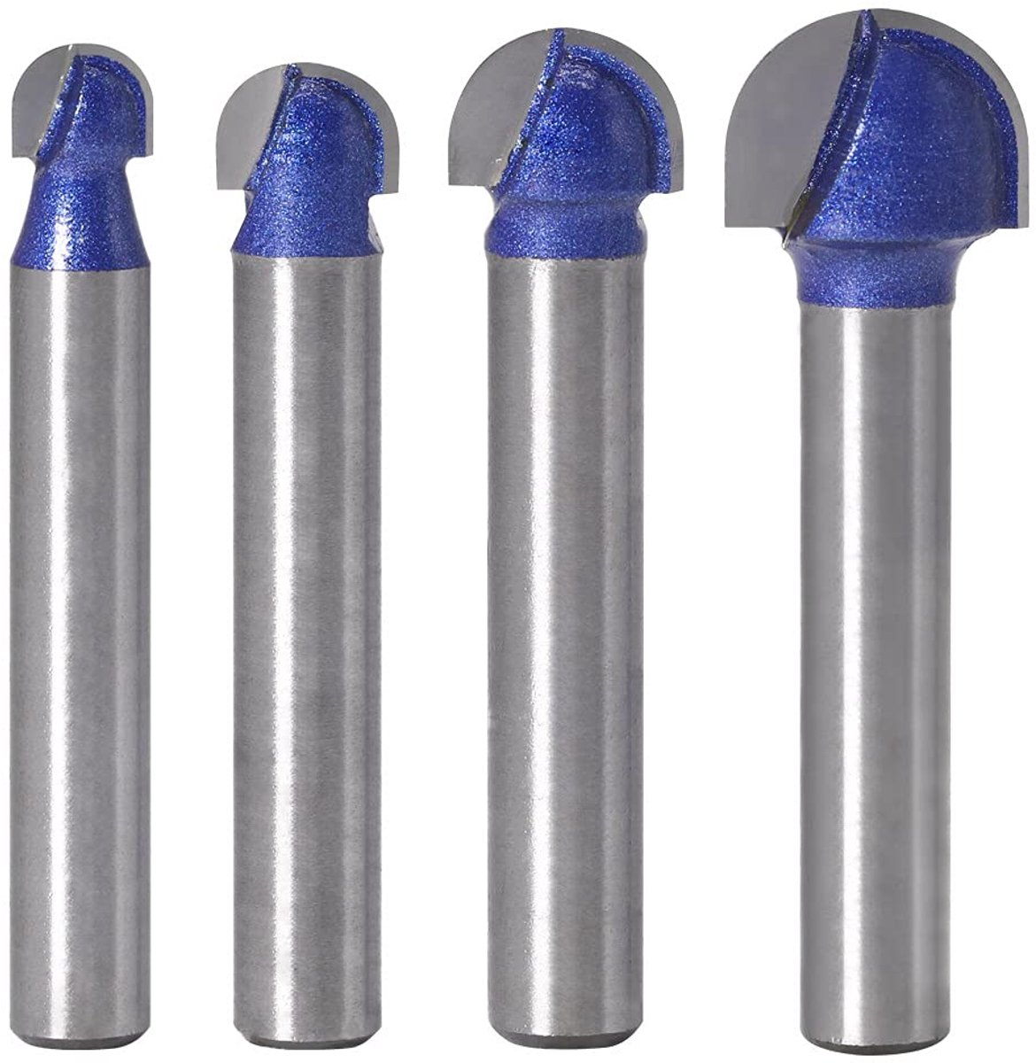 SnelShoppen - 4-delige Router Cutter Hollow Cutter Set - 6 mm Shank Router Bit - Rond Neus Cove Core Box Router Cutter - Radius Ball Frees - Houtbewer