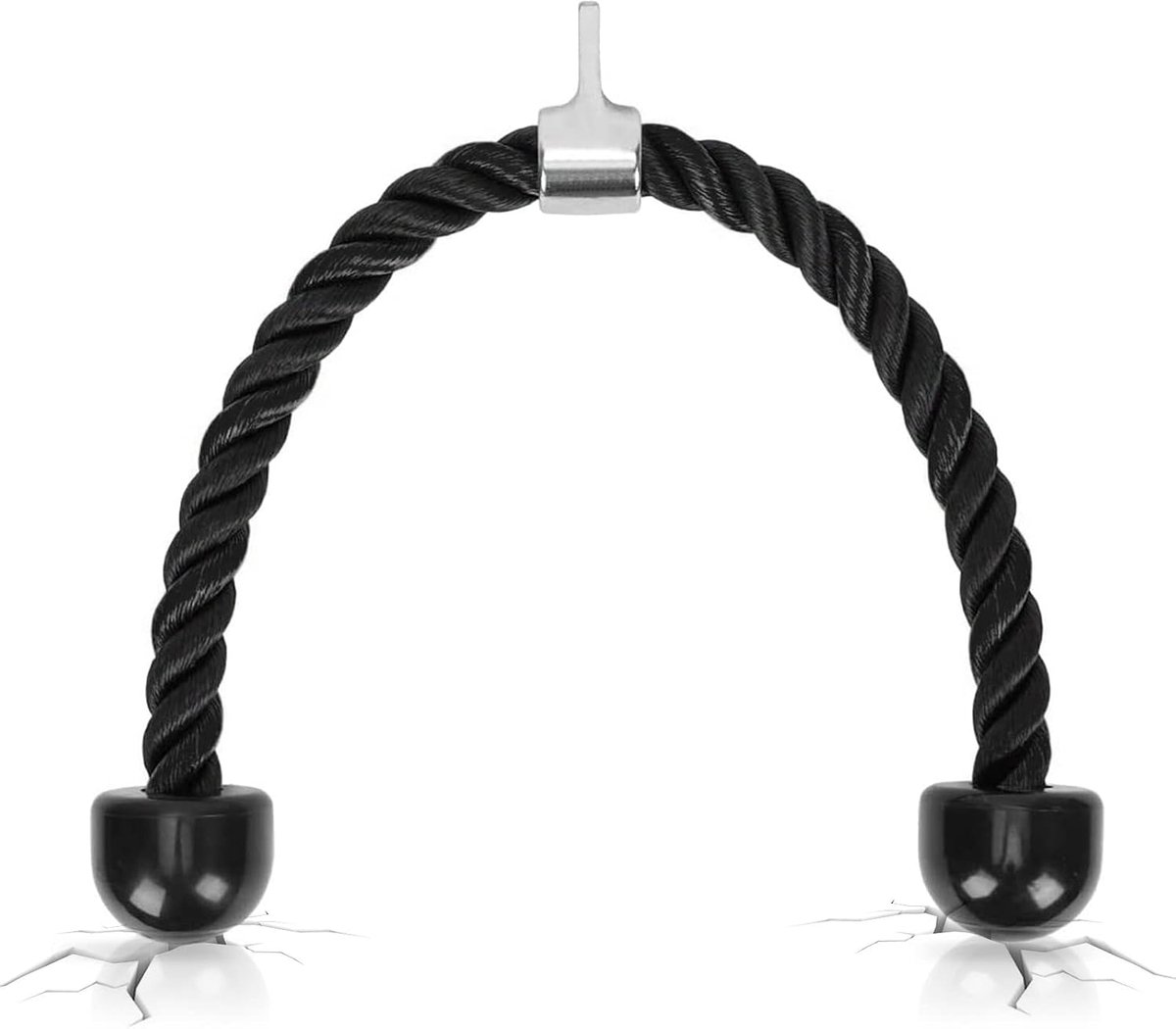 SnelShoppen - Tricepstouw 70 cm Nylon Fitness Kabelgreep Dubbele Greep Voor Pull Down Training - Krachtstation Accessoire Voor Thuis & Gym - Versterk