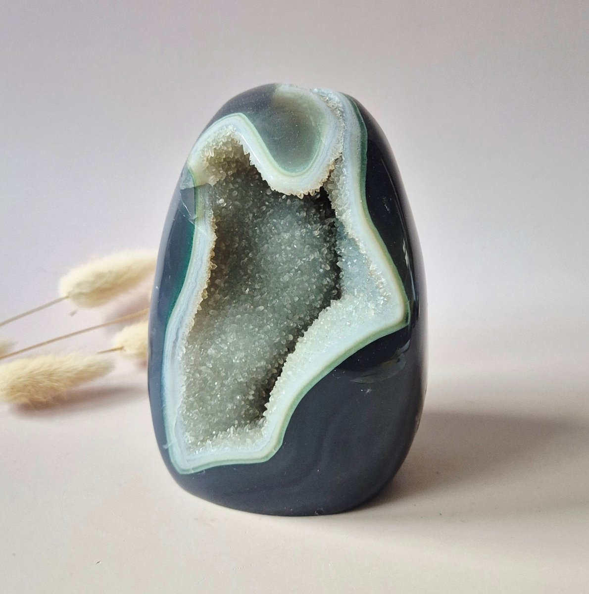 Druzy Agaat uit Uruguay – 834 gram | Natuurlijke Geode Edelsteen