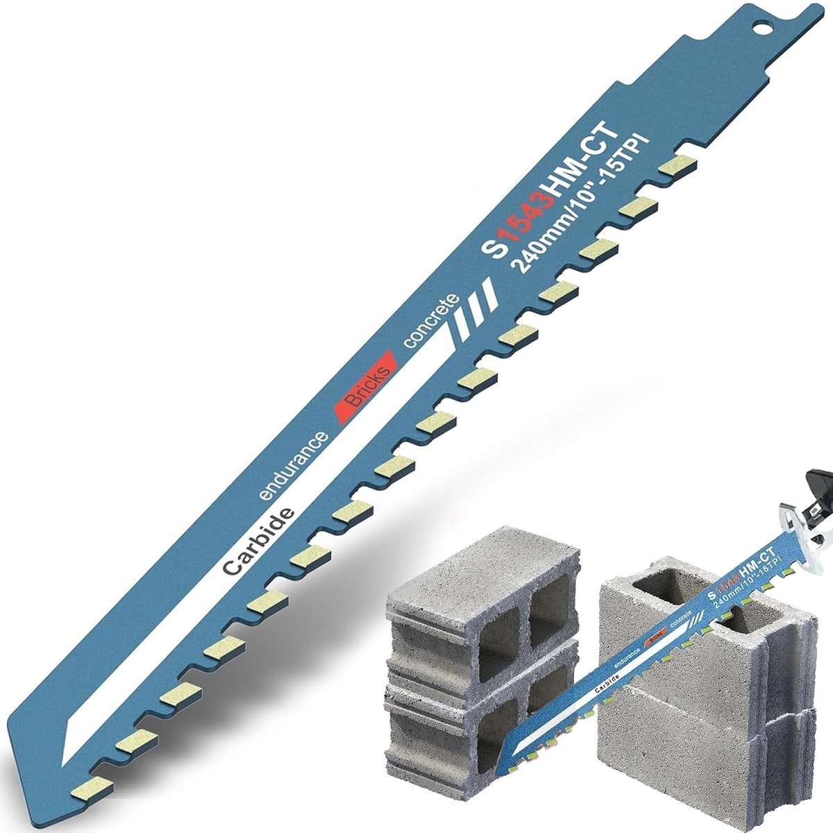 25,4 cm Metselwerk Reciprozaagblad voor Sloopwerk, Geschikt voor Beton, Bakstenen en Cement Materialen