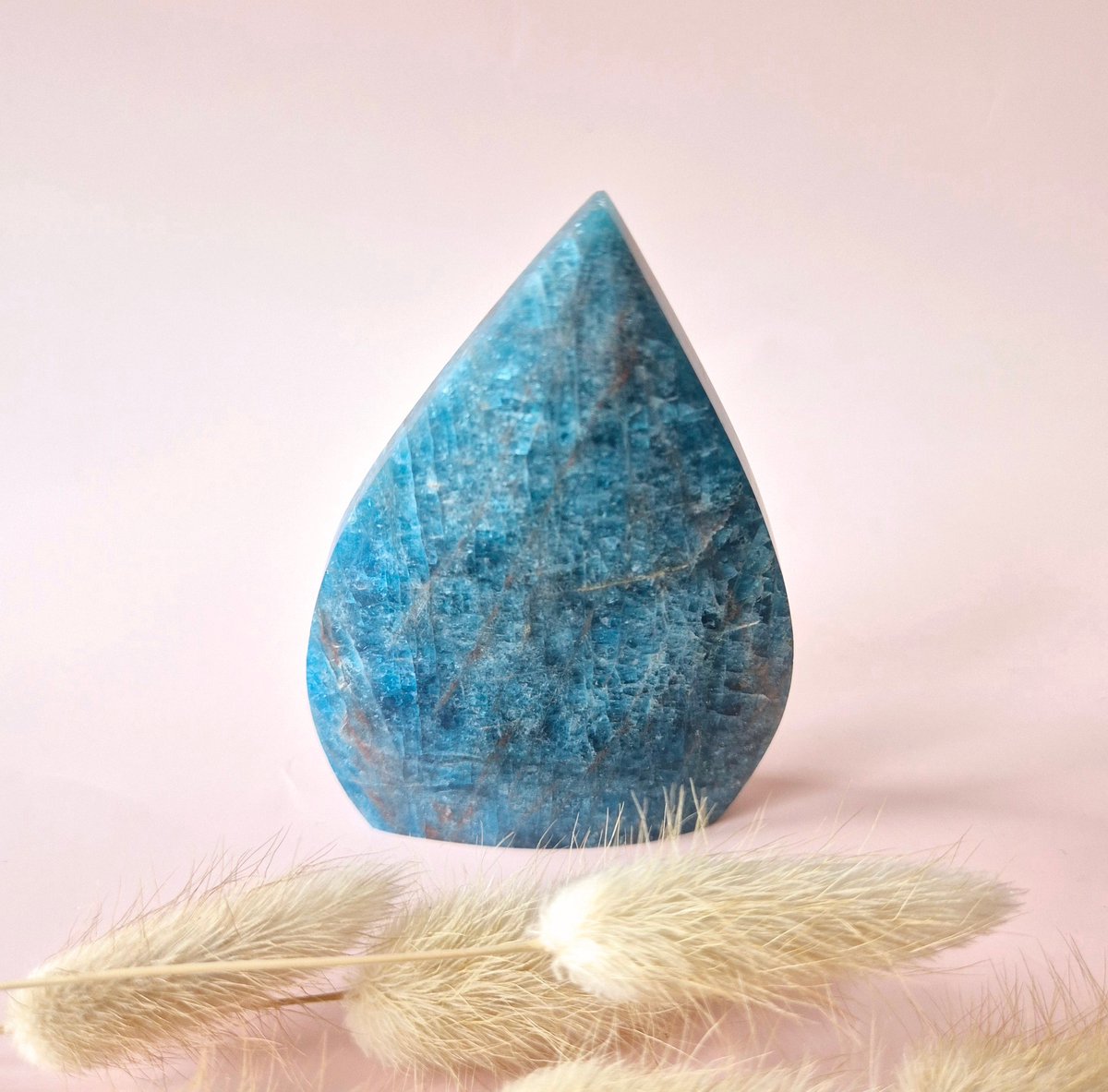 Blauwe Apatiet - Druppelvormige Drop Staande Edelsteen Kristal Flame Blue Apatite 2