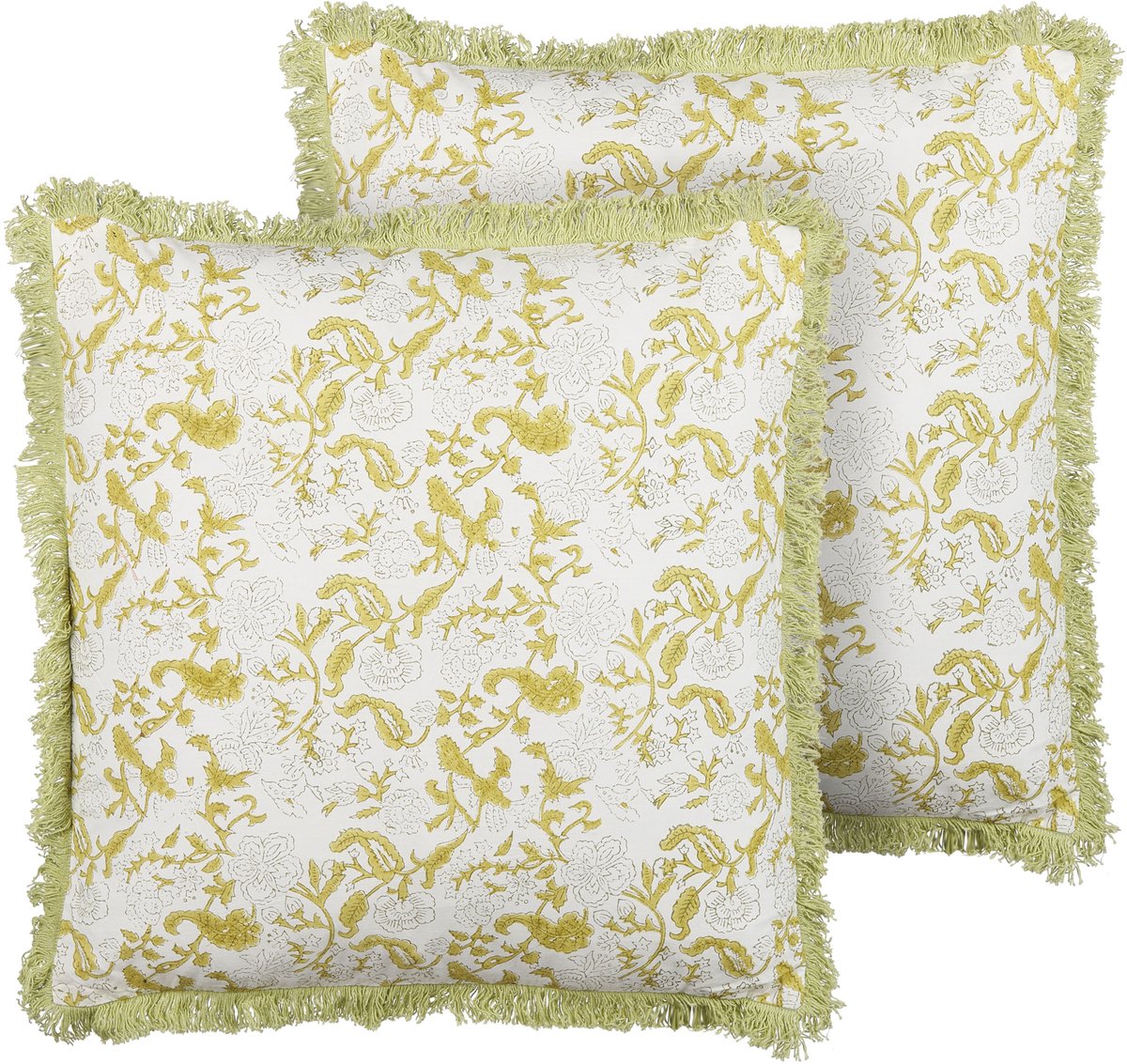 Beliani FILIX - Sierkussen set van 2 - Lichtgroen - 45 x 45 cm - Katoen