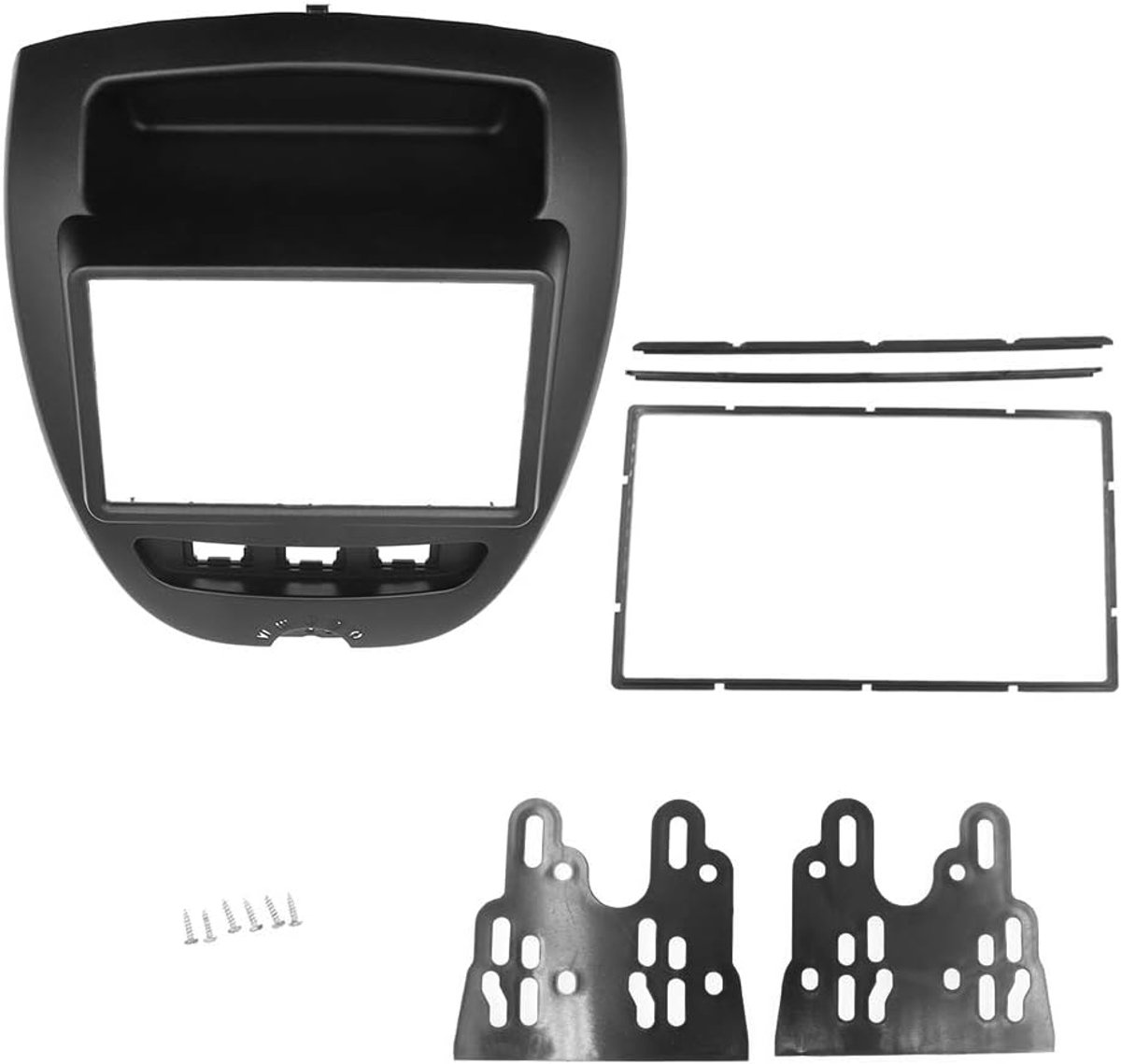 SnelShoppen - Geloo Double DIN Radiofacia voor 2DIN Car Stereo Compatibel met Toyota Aygo, Citroën C1, Peugeot 107 - ABS Plastic Frame 178x100mm - Een