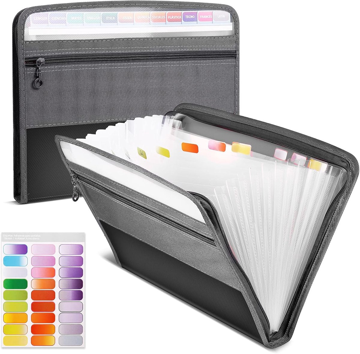 SnelShoppen - Expanding File Folder 13 Pockets A4 Document Organizer met Ritssluiting, Draagbare Accordeon Map voor Mappen en Documenten
