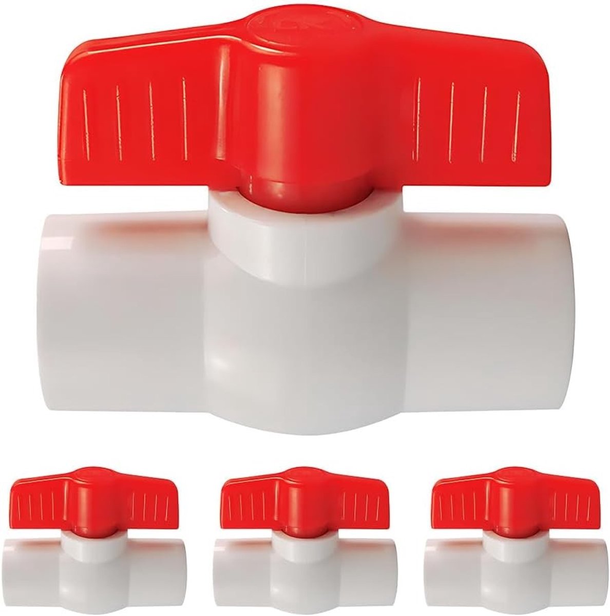 Set van 4 PVC Kogelkranen 1-1/4 Inch voor Waterafvoer, Zwembad en Buizen - Sluitventiel voor Efficiënt Waterbeheer
