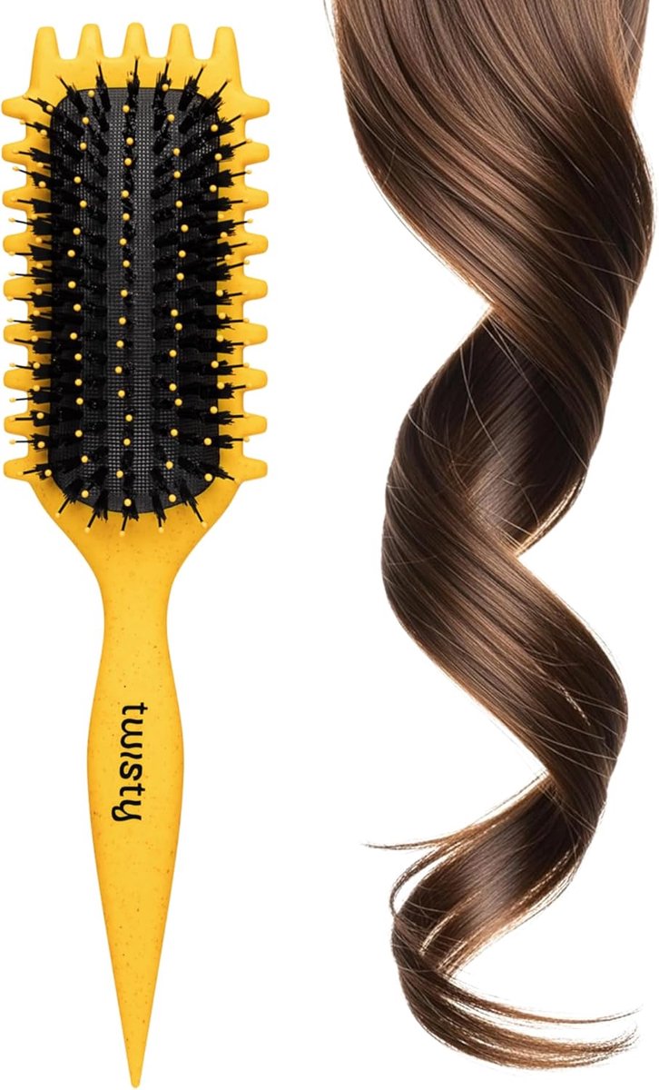 SnelShoppen - Twisty Curling Brush voor Krullend Haar, Anti-Frizz Styling Borstel, Krul Definiërende Borstel voor Nat Haar, Perfect voor de Curly Girl