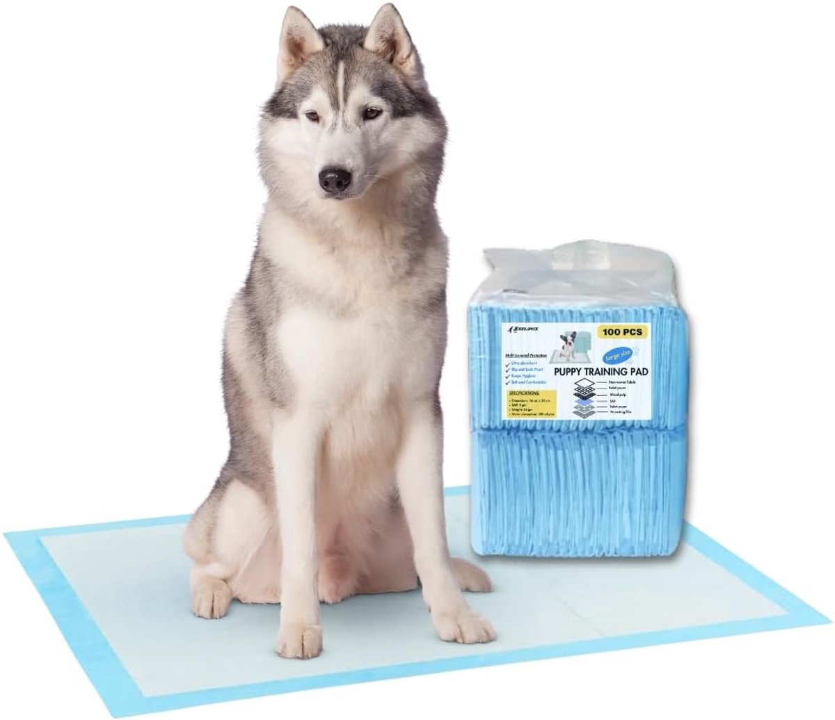 SnelShoppen - Puppy Pee Pads 56cm x 89cm - 60 Pack | Super Absorbente & Lekvrije Dog Pee Training Pads | 5-Lagen Ontwerp voor Puppies & Honden | Wegwe