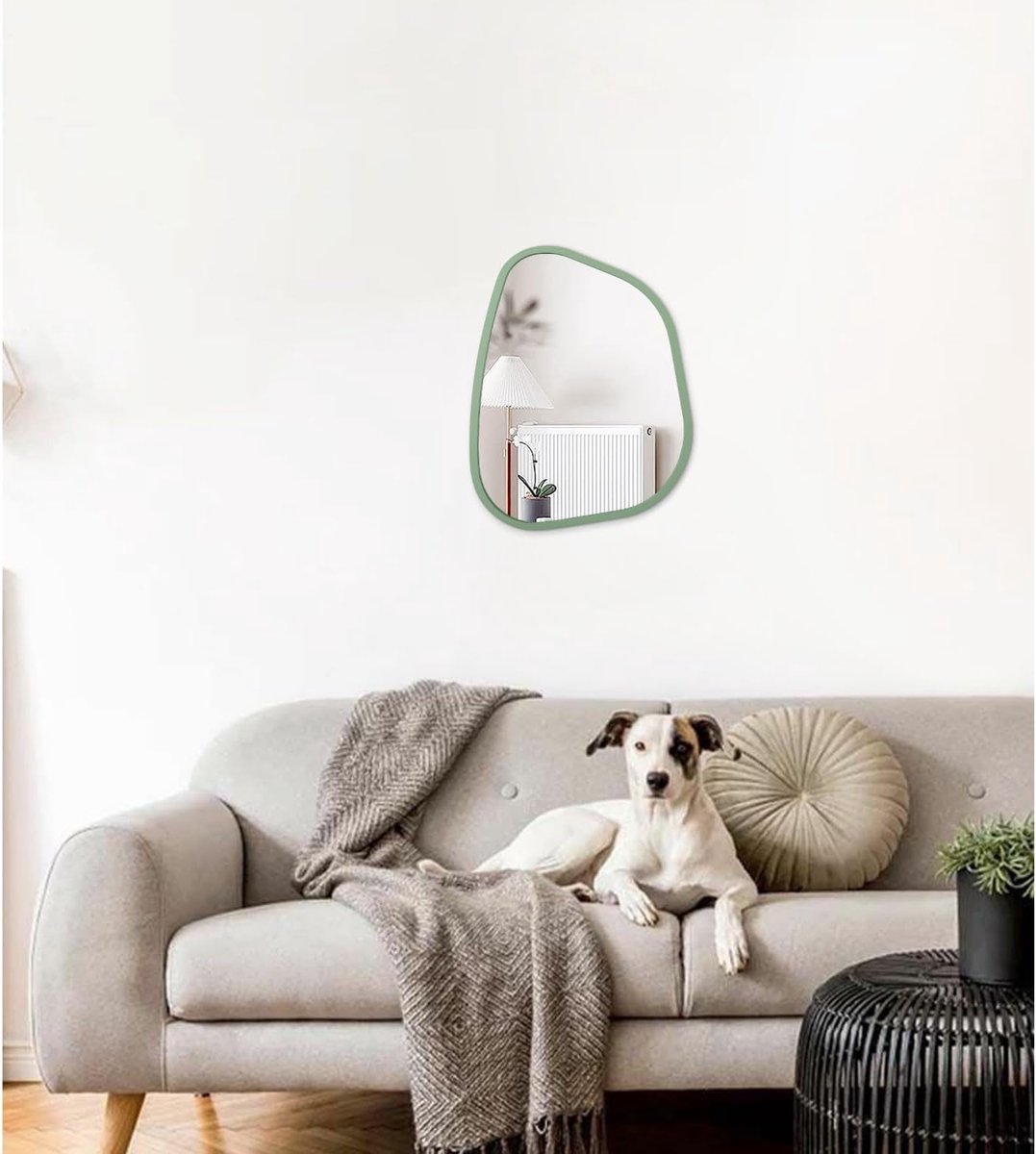 SnelShoppen - Onregelmatige Ovale Wandspiegel 35 x 25 cm - Asymmetrische Decoratie Spiegels voor Woonkamer, Slaapkamer, Badkamer - Artistieke Muurspie