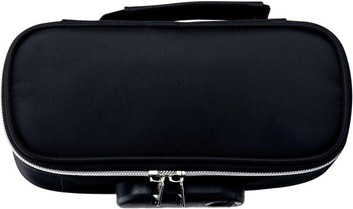 SnelShoppen - Lockable Pencil Case - Grote Capaciteit Stationery Organizer - Professionele Kwaliteit - Make-up Tas - Zwart - Voor School, Studenten en