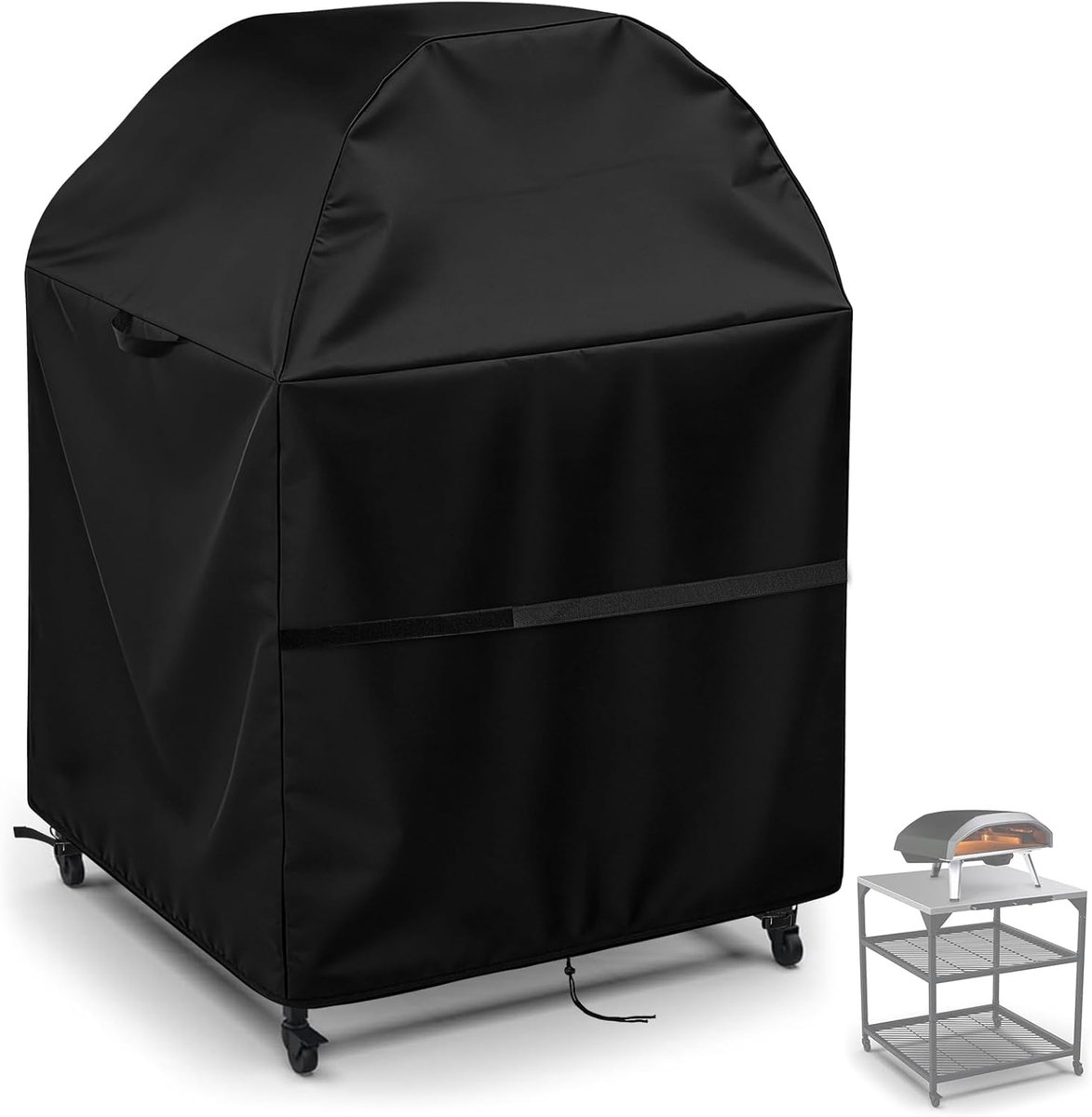 SnelShoppen - Outdoor Pizza Oven Tafelcover 83x63x127cm - Waterdichte Grill Tafel Covers voor Ooni Oven en Medium Tafel - Zwart