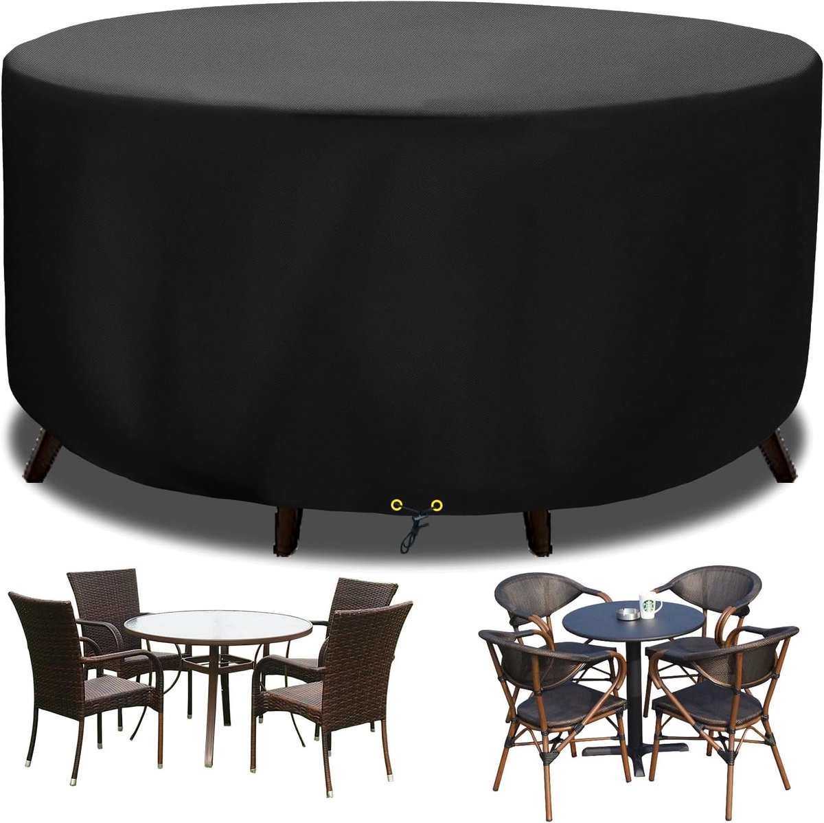 SnelShoppen - Tuinmeubels Cover Rond 160 cm - Waterdicht, UV-Bestendig, Windproof, 420D Oxford Stof - Beschermhoes voor Tuin Tafel, Patio Meubilair, B