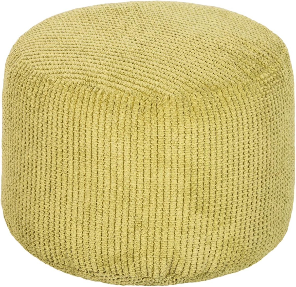 SnelShoppen - Ronde Bean Bag Poef - Ergonomisch Ontwerp - Comfortabele Zitgelegenheid - Duurzaam Kussen - 44 cm - Lime Groene Kleur - Perfect voor Woo