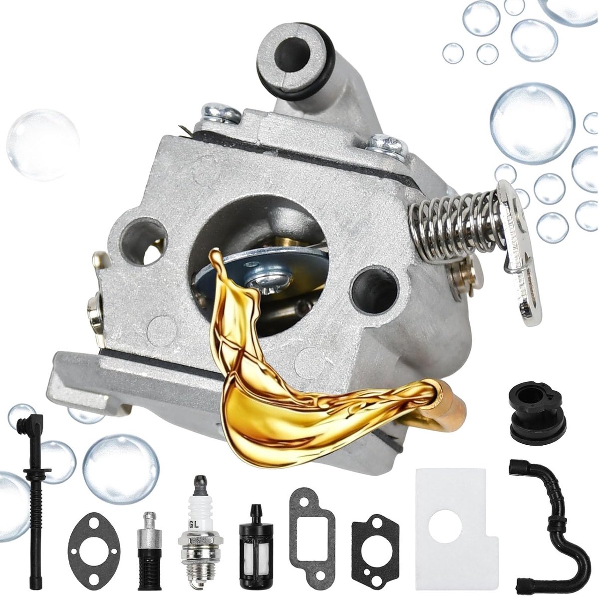 SnelShoppen - Carburetor Kit voor Tuinmachines, Grasmaaiers, en Motorfietsen - Hoogwaardige Onderdelen - 1 Stuk - Ideaal voor Onderhoud en Reparatie