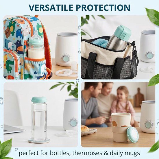 SnelShoppen - 6-delige Accessoireset voor Babyflessen, Compatibel met 500 ml, BPA-vrij, Lekvrije Stoppen en Siliconen Afdichtingen voor Draagbare Fles — afbeelding 3
