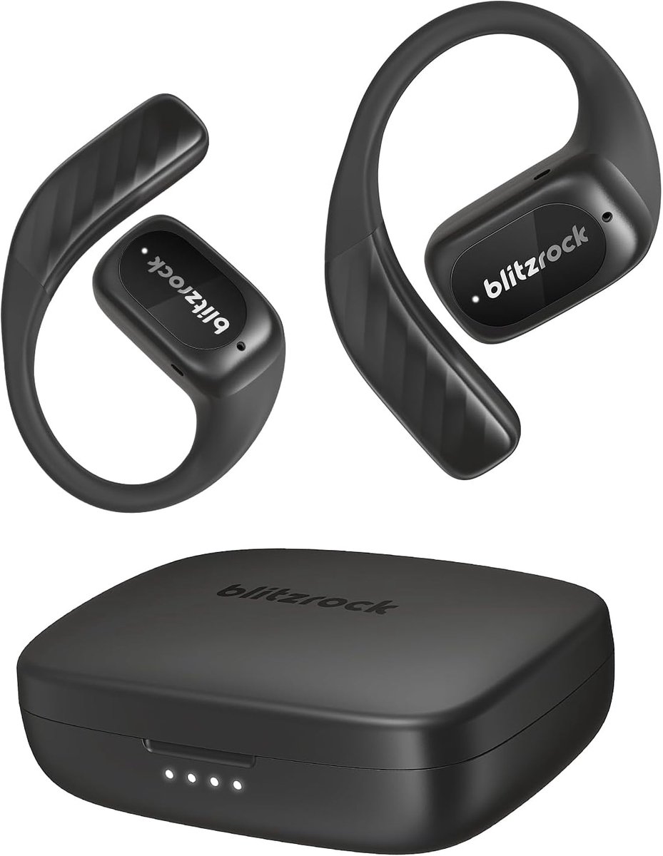 SnelShoppen - Draadloze Bluetooth 5.4 Open Ear Headphones met Balanced Sound en Soft Earhook, IPX5 Waterproof, 30 Uur Speeltijd voor Sport en Buitensp