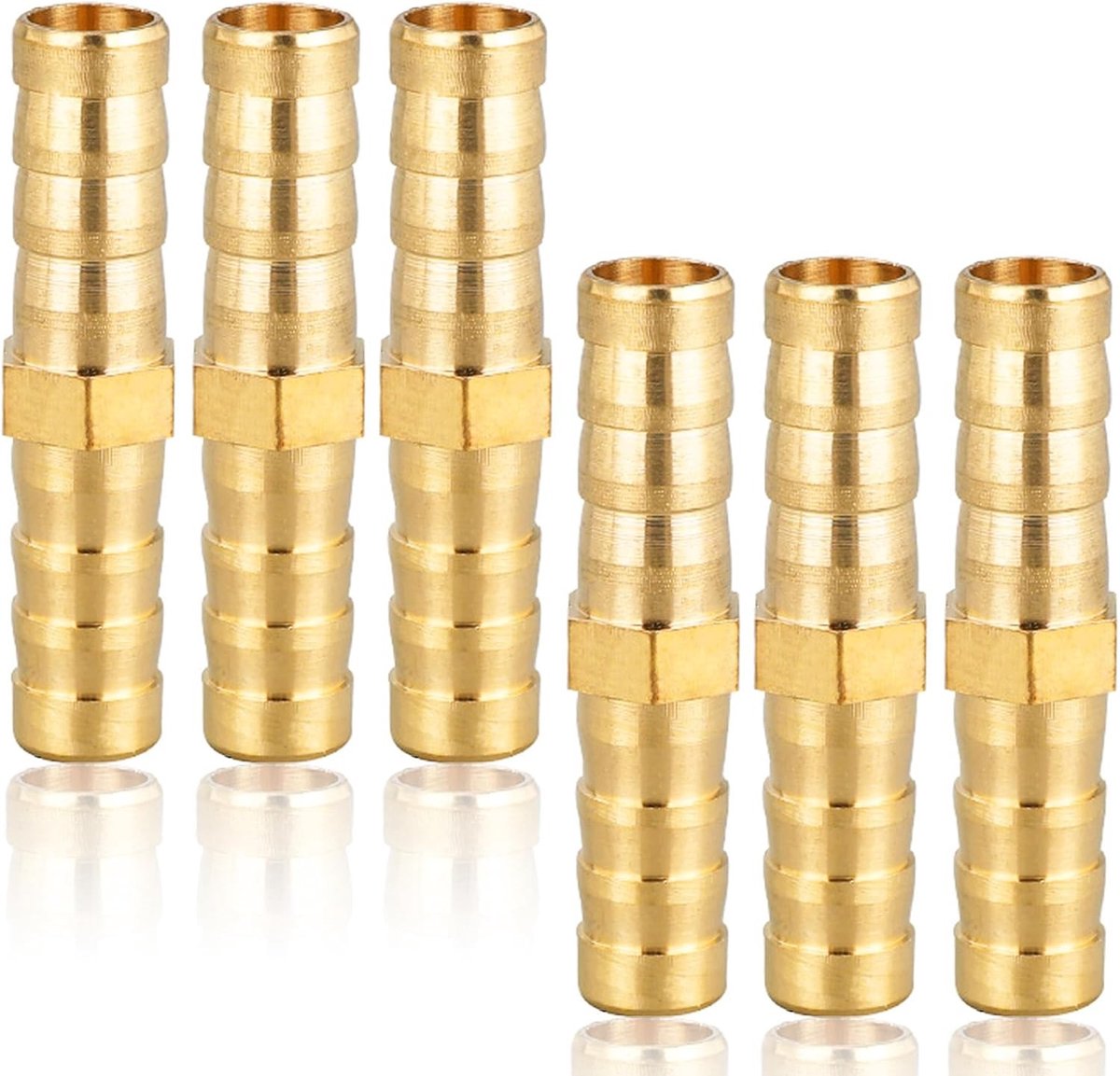 8 mm Messing Slangverbinder, Rechtdoor Barb Connector, Schroefverbinding, Set van 6 Stuks, Tuinaccessoires, Slangkoppelingen, Waterleidingen
