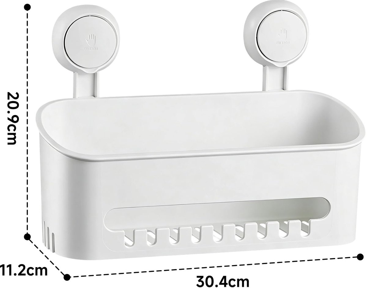 SnelShoppen - Doucheplank met Zuignap - Waterdicht Doucherek voor Badkamer & Keuken - Afneembare Douchemand voor Shampoo en Body Wash - Max Gewicht 8k