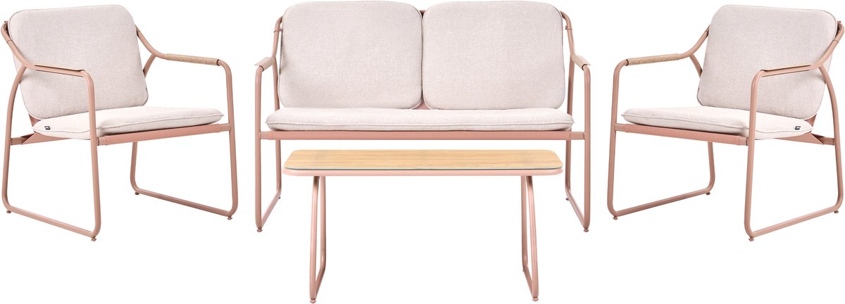 CALASCIO - Loungeset 4-zits - Lichtbeige - Staal
