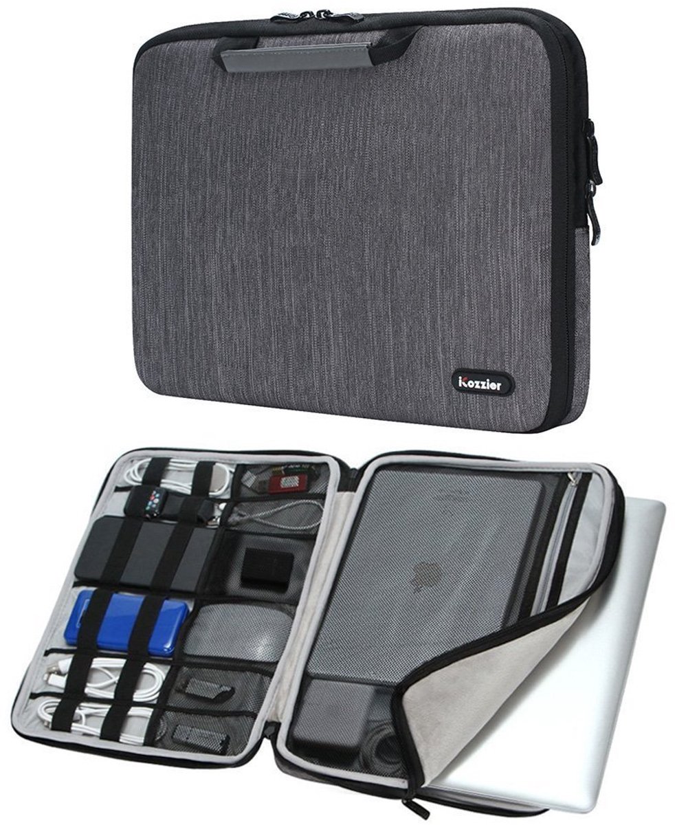 SnelShoppen - Laptop Sleeve Case Bag voor 13-13.3 Inch, Beschermende Tas voor Macbook Air/Pro Retina, Grijs, Waterdicht, Schokbestendig, Ideaal voor S