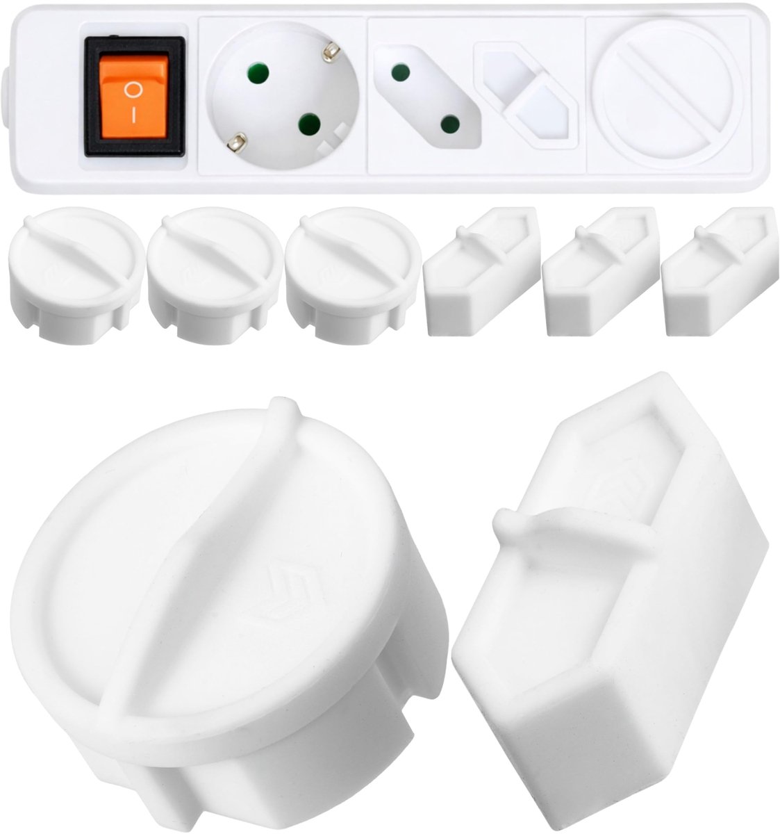 SnelShoppen - Set van 8 Siliconen Stopcontact Deksel - Spatwater- en Stofbescherming voor Schuko Type F en Eurostekker Type C - Ideaal voor Wandcontac