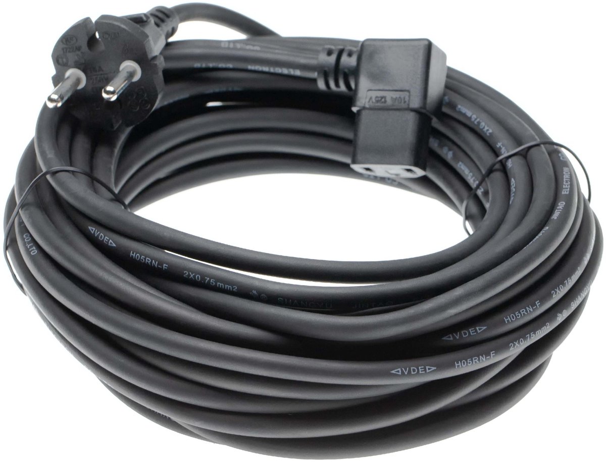 vhbw Vervangende voedingskabel voor Sebo 501801, 501801ER stofzuigers - 10 m kabel, aansluitkabel