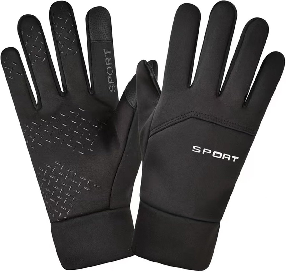 SnelShoppen - Warm Winter Gloves voor Fietsen, Hardlopen, Winddicht, Waterdicht, Antislip, Touchscreen, Hoogwaardige Isolatie, Unisex, Zwart
