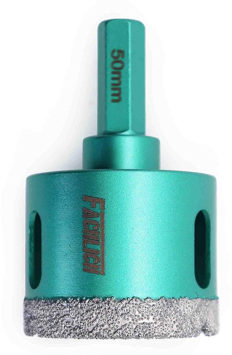 SnelShoppen - Diamond Boor 50 mm Hex Shank Boor voor Droog Boren in Porselein, Tegels, Graniet en Marmer - Hoogwaardige Diamant Technologie