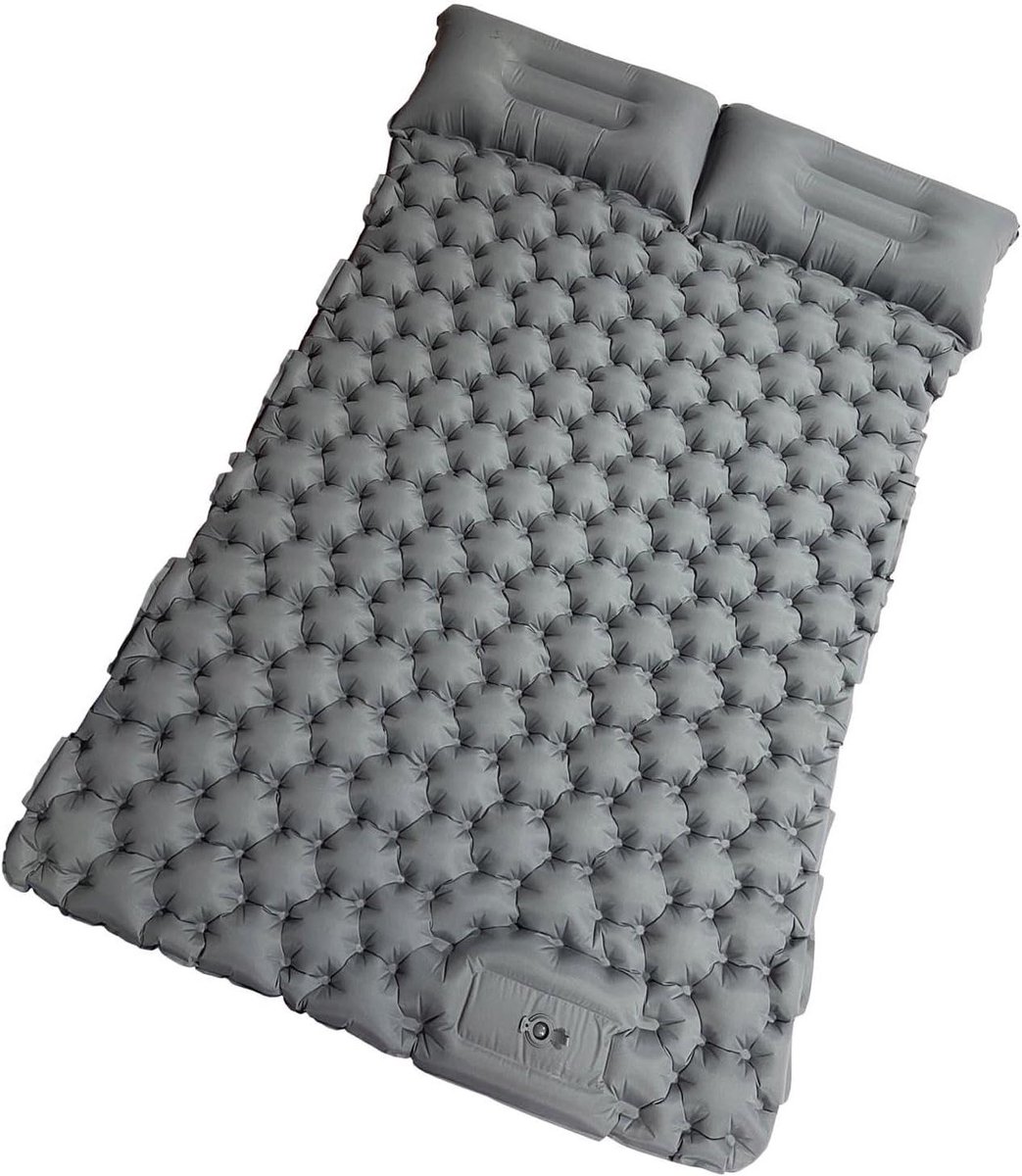 Luchtbed - Kampeerbed - Outdoor slapen - Geïntegreerde pomp - 196 x 125 cm - Lichtgrijs