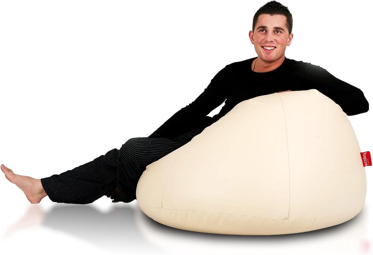 Zitzak Relax - XXL Poef - Comfortabel loungen - Waterafstotend kunstleer - 110 x 70 cm - Beige