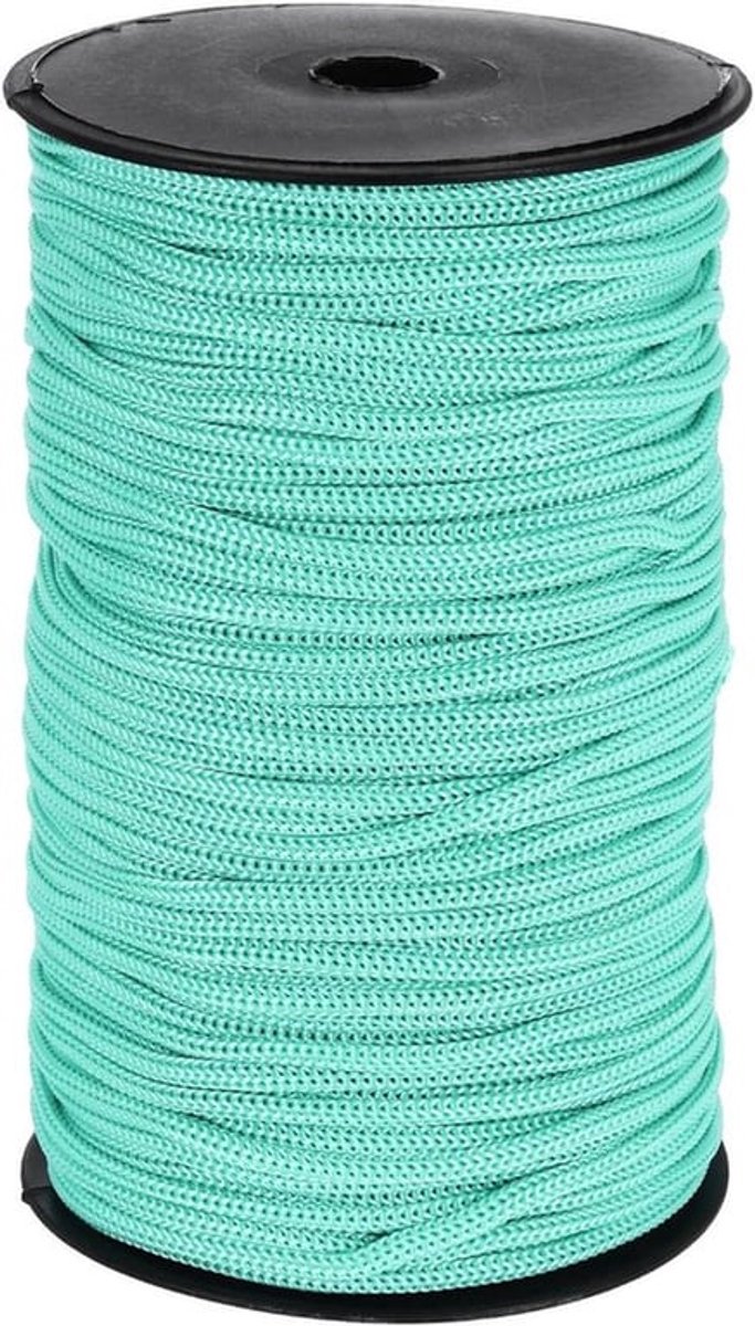 MK Stoer - Outdoor Gevlochten Touw - Nylon - 100 Meter - Lichtblauw - Waslijn Kamperen Wandelen