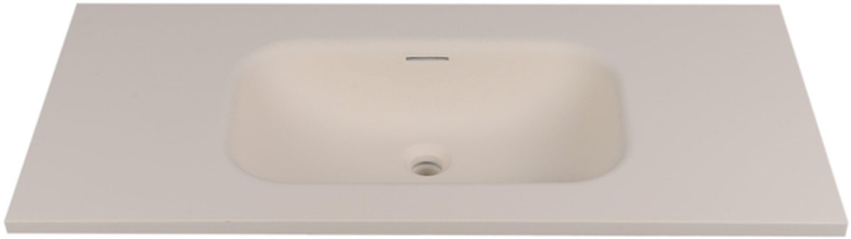 Saniclass Torino Meubelwastafel - 100.5x46x17.5cm - solid surface - 1 wasbak - zonder kraangaten - off-white