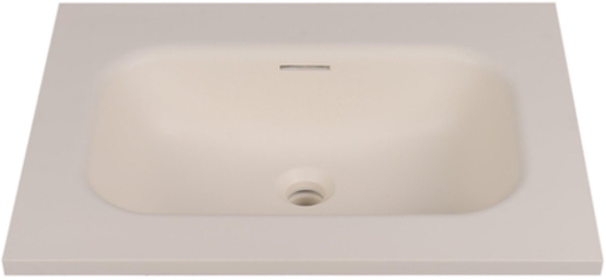 Saniclass Torino Meubelwastafel - 60.5x46x17.5cm - solid surface - 1 wasbak - zonder kraangaten - off-white