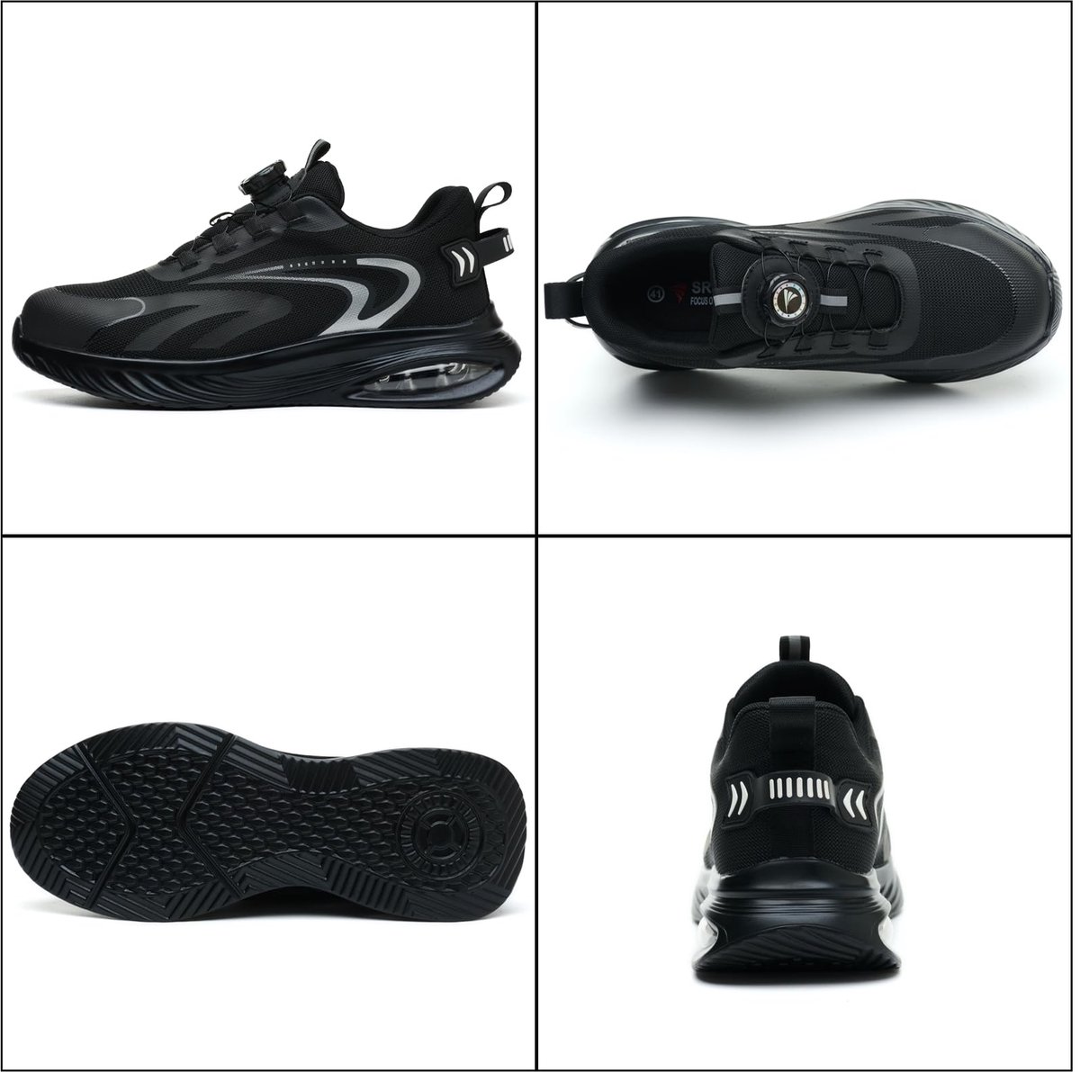 SnelShoppen - Veiligheidsschoenen Heren & Dames, Stalen Neus, Licht, Ademend, Antislip, Werkschoenen, Zwart, Maat 42 EU voor Bouw, Industrie en Dageli