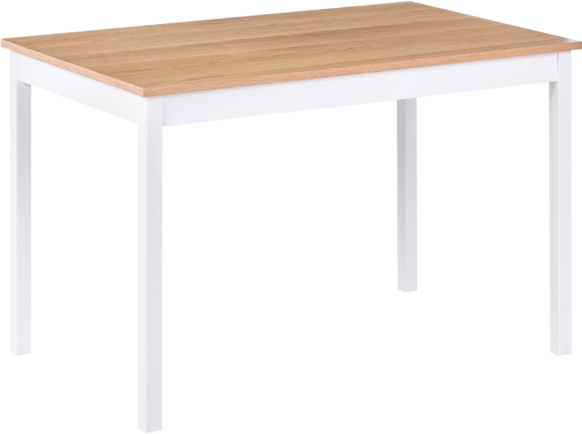 Beliani HOUSTON - Eettafel - Wit - 120 x 75 cm - Hout Bruin