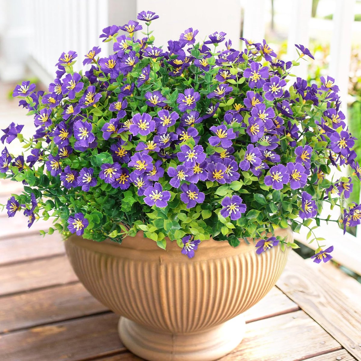 SnelShoppen - Kunstbloemen Buitenshuis - 12 Bundels UV-Bestendige Nepbloemen - Kunstplanten voor Tuin, Veranda, Raambak, Thuis, Bruiloft, Decoratie (P